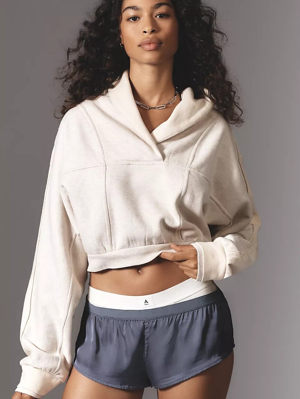 DAILY PRACTICE by ANTHROPOLOGIE V-Neck Shawl Collar Sweatshirt